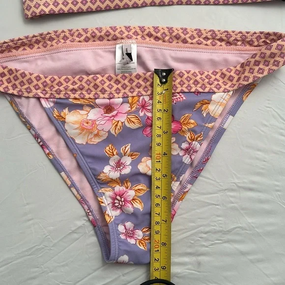 Nanette Lepore Brielle lavender multicolor floral bandeau bikini set - Picture 10 of 15